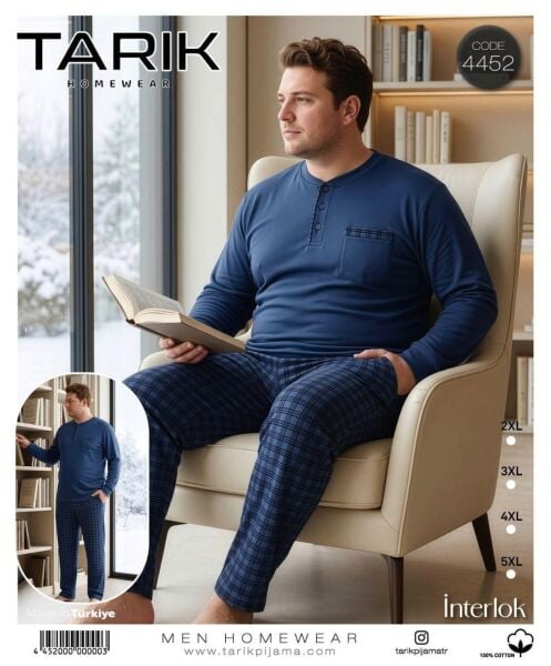 TARIK 4452 ERKEK İNTERLOK BATTAL PİJAMA TAKIMI