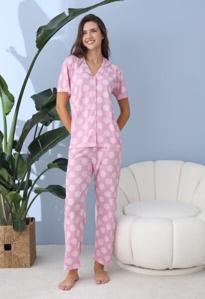 LİNDROS 30259 ROTASYON GÖMLEK K.KOL PİJAMA TAKIM