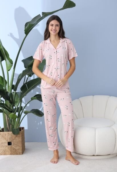 LİNDROS 30260 ROTASYON GÖMLEK K.KOL PİJAMA TAKIM