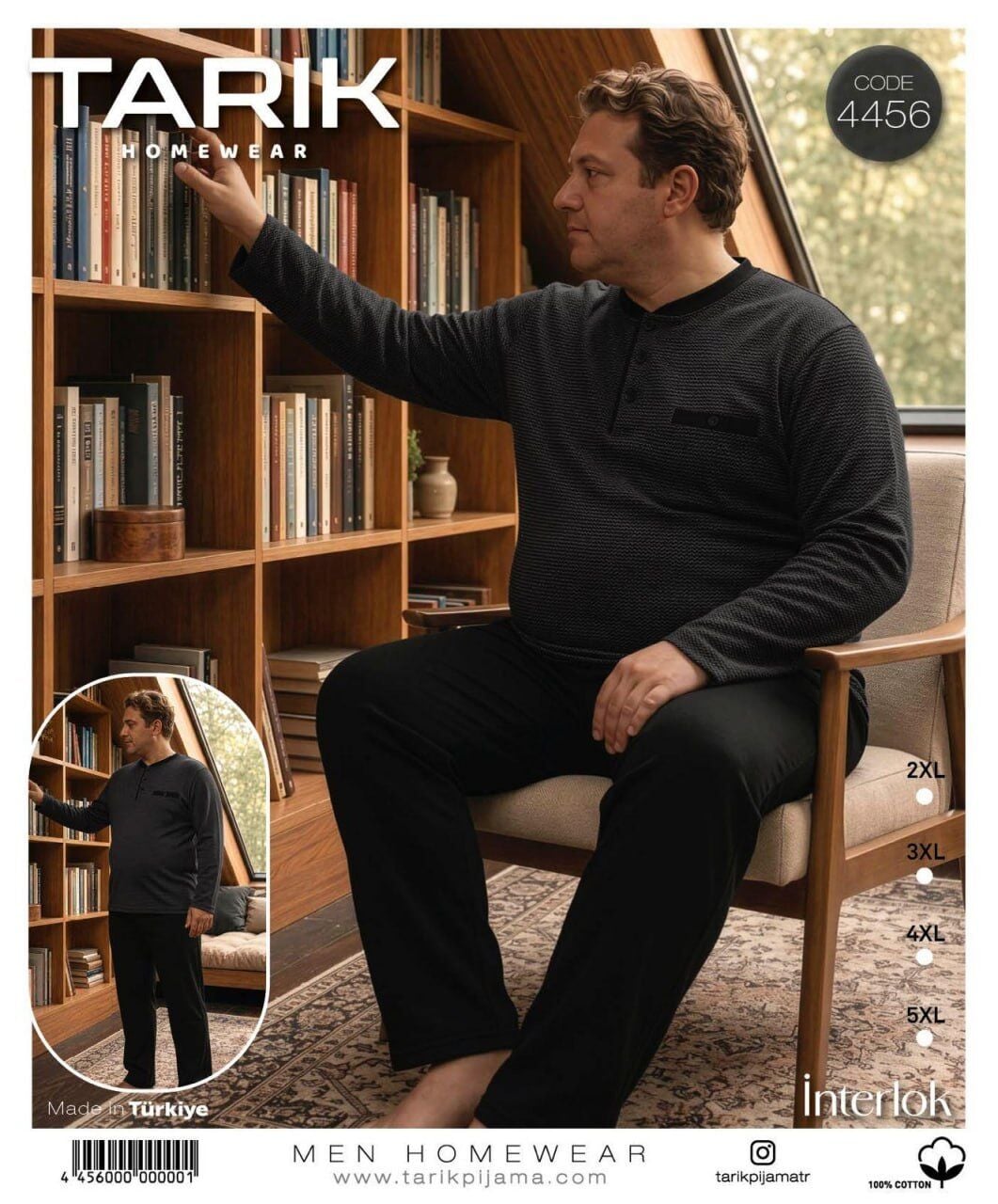 TARIK 4456 ERKEK İNTERLOK BATTAL PİJAMA TAKIMI