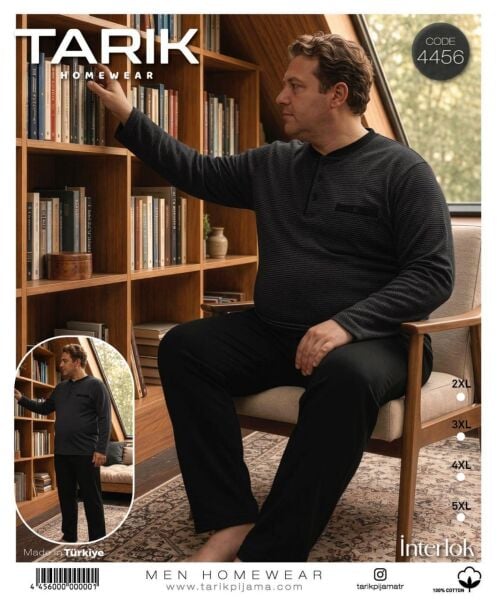 TARIK 4456 ERKEK İNTERLOK BATTAL PİJAMA TAKIMI