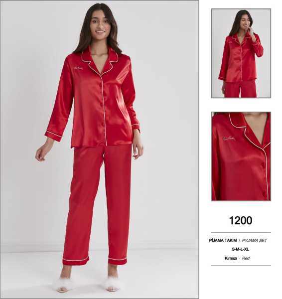 PİERRE CARDİN 1200 SATEN 2 Lİ PİJAMA TAKIM