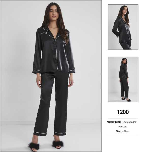 PİERRE CARDİN 1200 SATEN 2 Lİ PİJAMA TAKIM