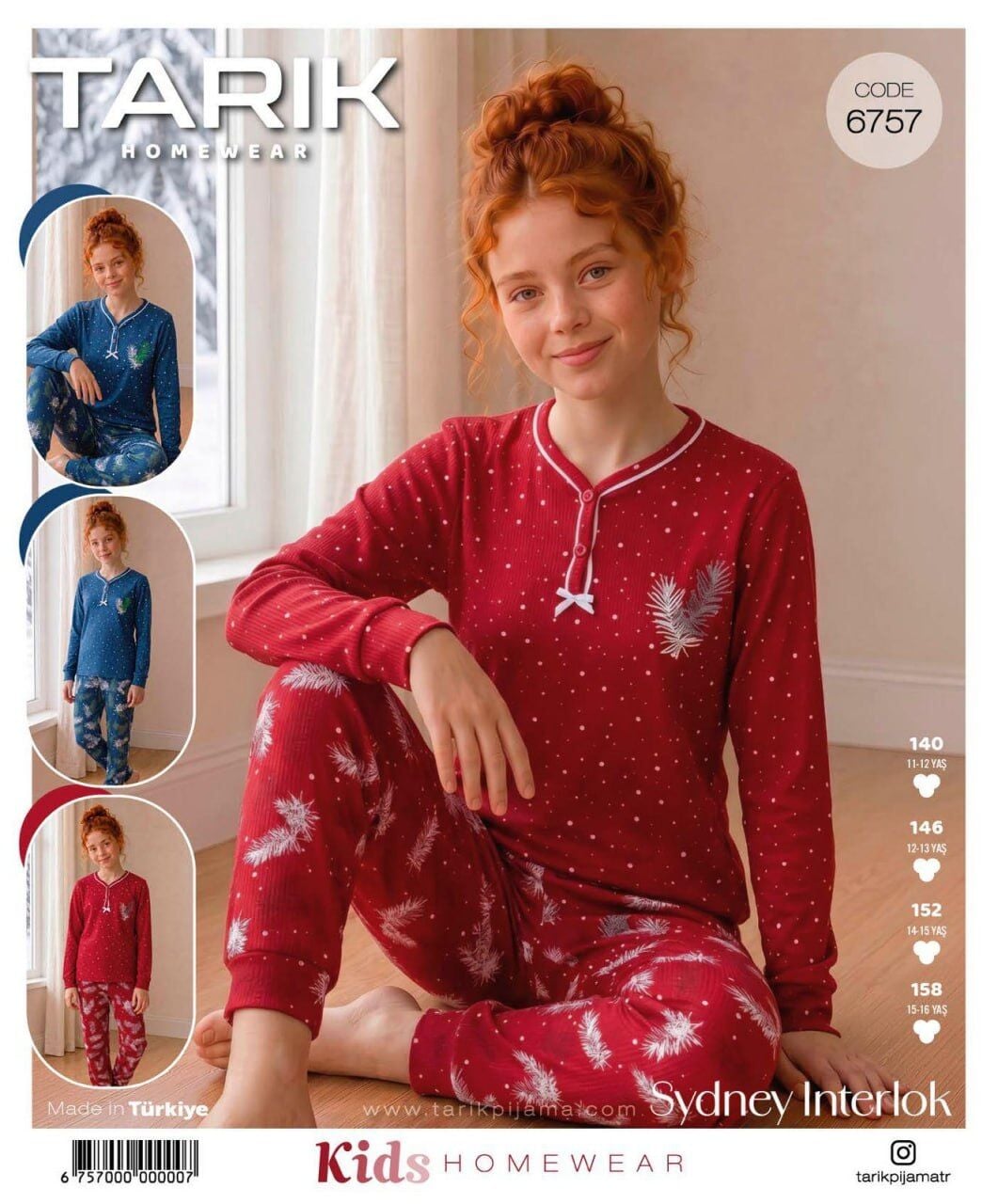 TARIK 6757 KIZ GES FİTİLLİ İNTERLOK PİJAMA TKM