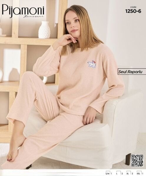 PİJAMONİ 1250-6 BAYAN SEUL RAPORLU PİJAMA TAKIM