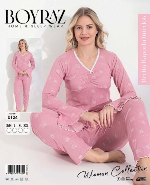 BOYRAZ 0124 BAYAN BERLİN İNTERLOK PİJAMA TAKIMI