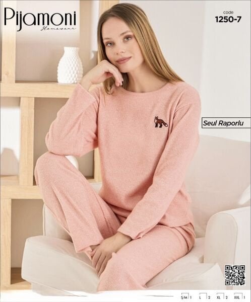 PİJAMONİ 1250-7 BAYAN SEUL RAPORLU PİJAMA TAKIM