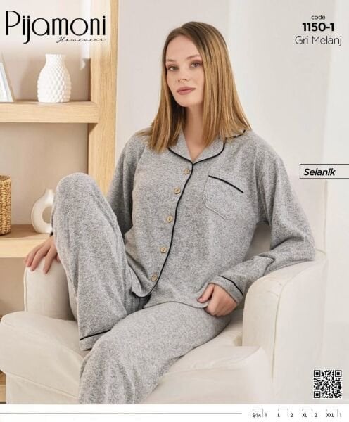 PİJAMONİ 1150-1 BAYAN SELANİK PİJAMA TAKIM