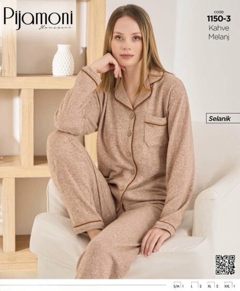 PİJAMONİ 1150-3 BAYAN SELANİK PİJAMA TAKIM