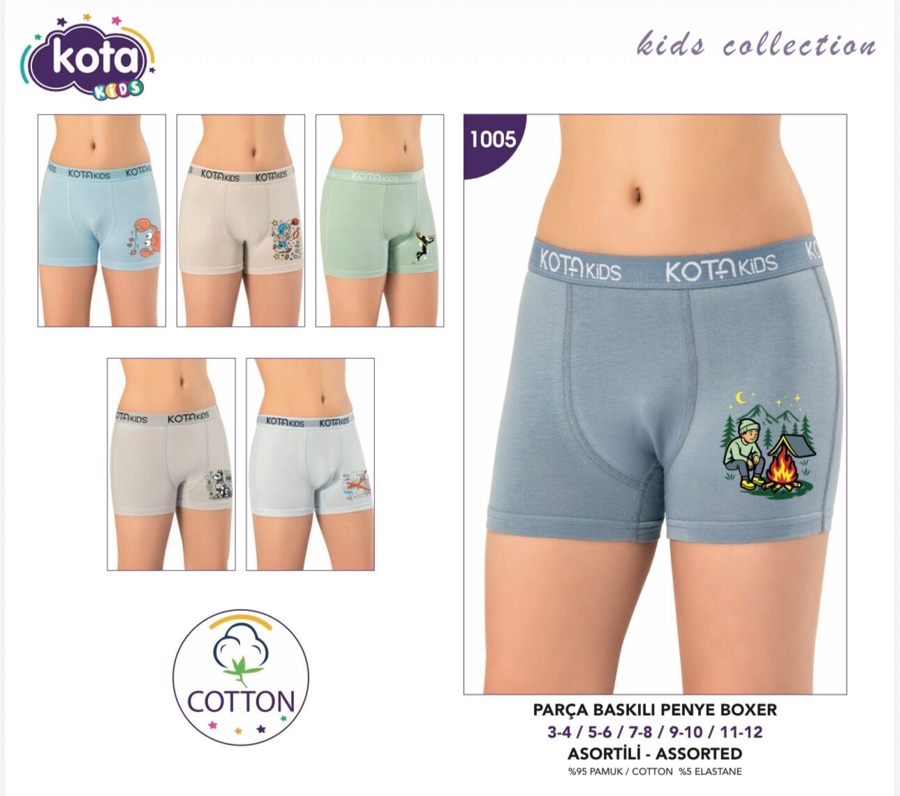 KOTA 1005 ERKEK ÇOCUK BASKILI BOXER
