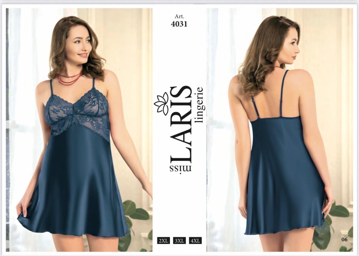 MİSS LARİS 4031 BIG SİZE SATEN KISA GECELİK