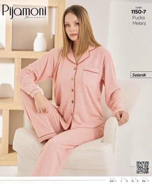 PİJAMONİ 1150-7 BAYAN SELANİK PİJAMA TAKIM