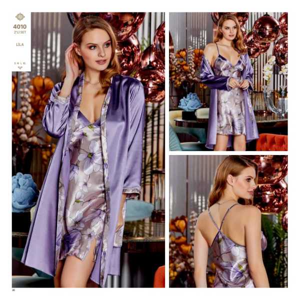 JEREMİ 4010 SATEN KISA 2 Lİ GECELİK TAKIM