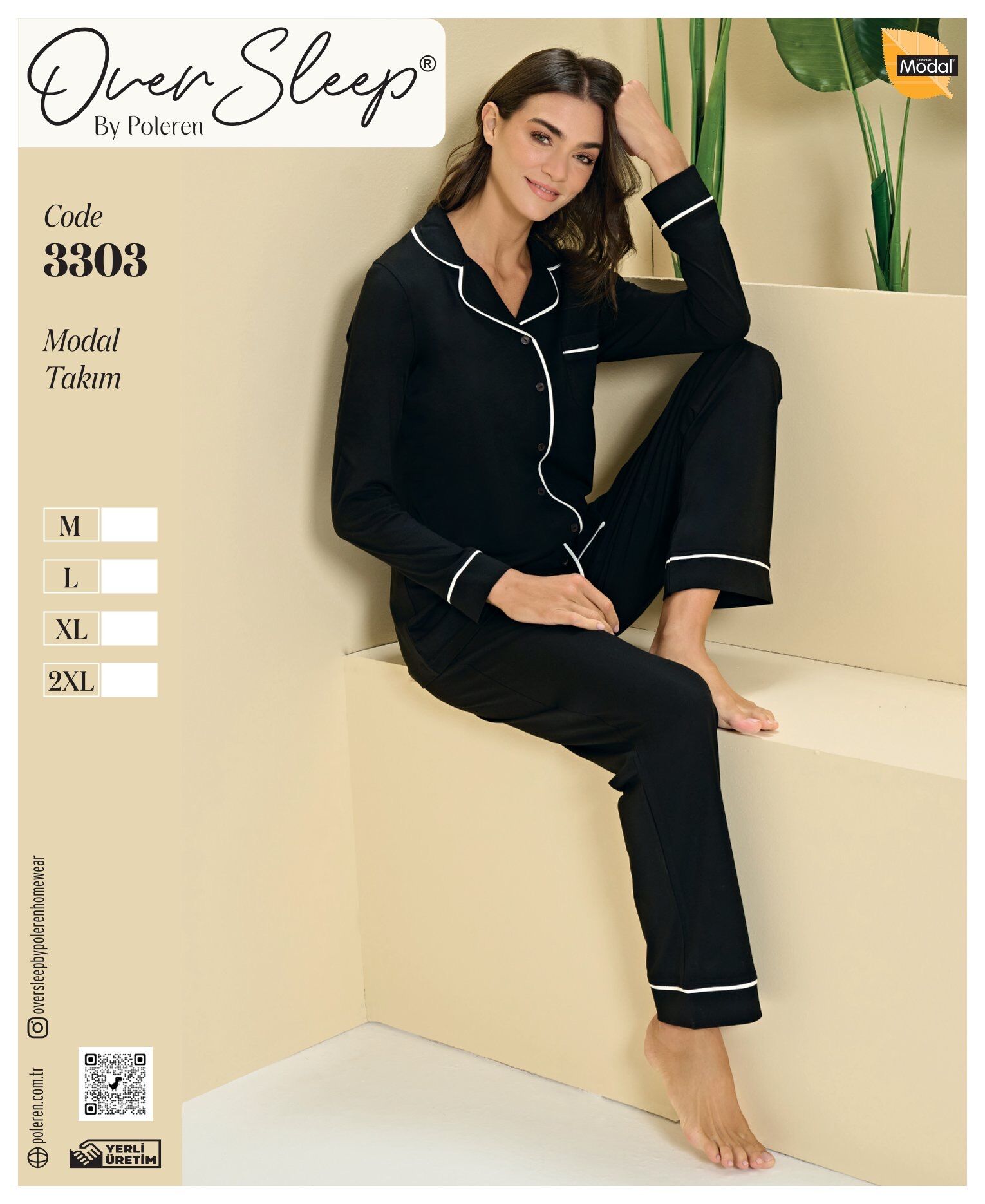 OVER SLEEP 3303 BAYAN Ö.DÜĞMELİ PİJAMA TAKIM