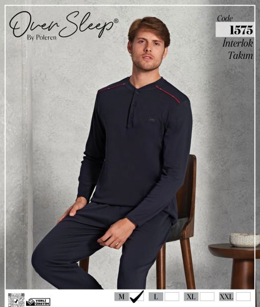 OVER SLEEP 1575 ERKEK İNTERLOK PİJAMA TAKIM