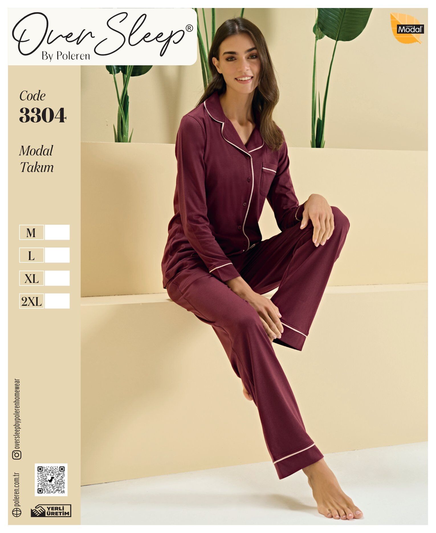 OVER SLEEP 3304 BAYAN Ö.DÜĞMELİ PİJAMA TAKIM