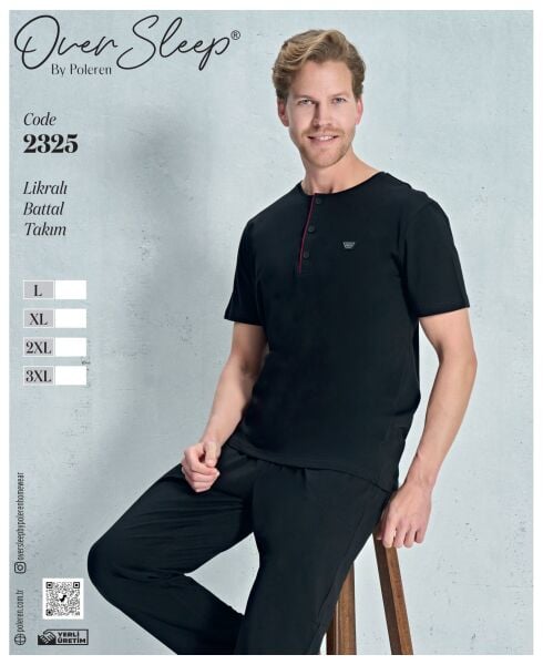 OVER SLEEP 2325 ERKEK LYC.BATTAL K.KOL PİJAMA TK