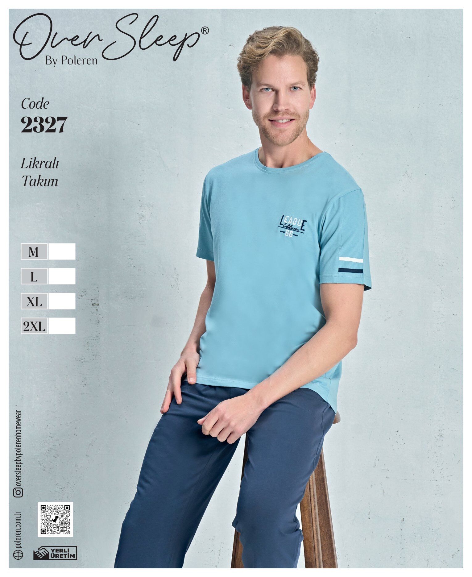 OVER SLEEP 2327 ERKEK LYC.K.KOL PİJAMA TK