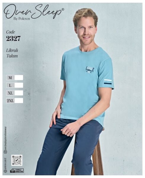 OVER SLEEP 2327 ERKEK LYC.K.KOL PİJAMA TK