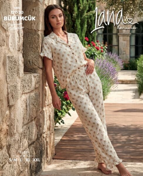 LANA 127-30 BÜRÜMCÜK GÖMLEK KISA KOL PİJAMA TK