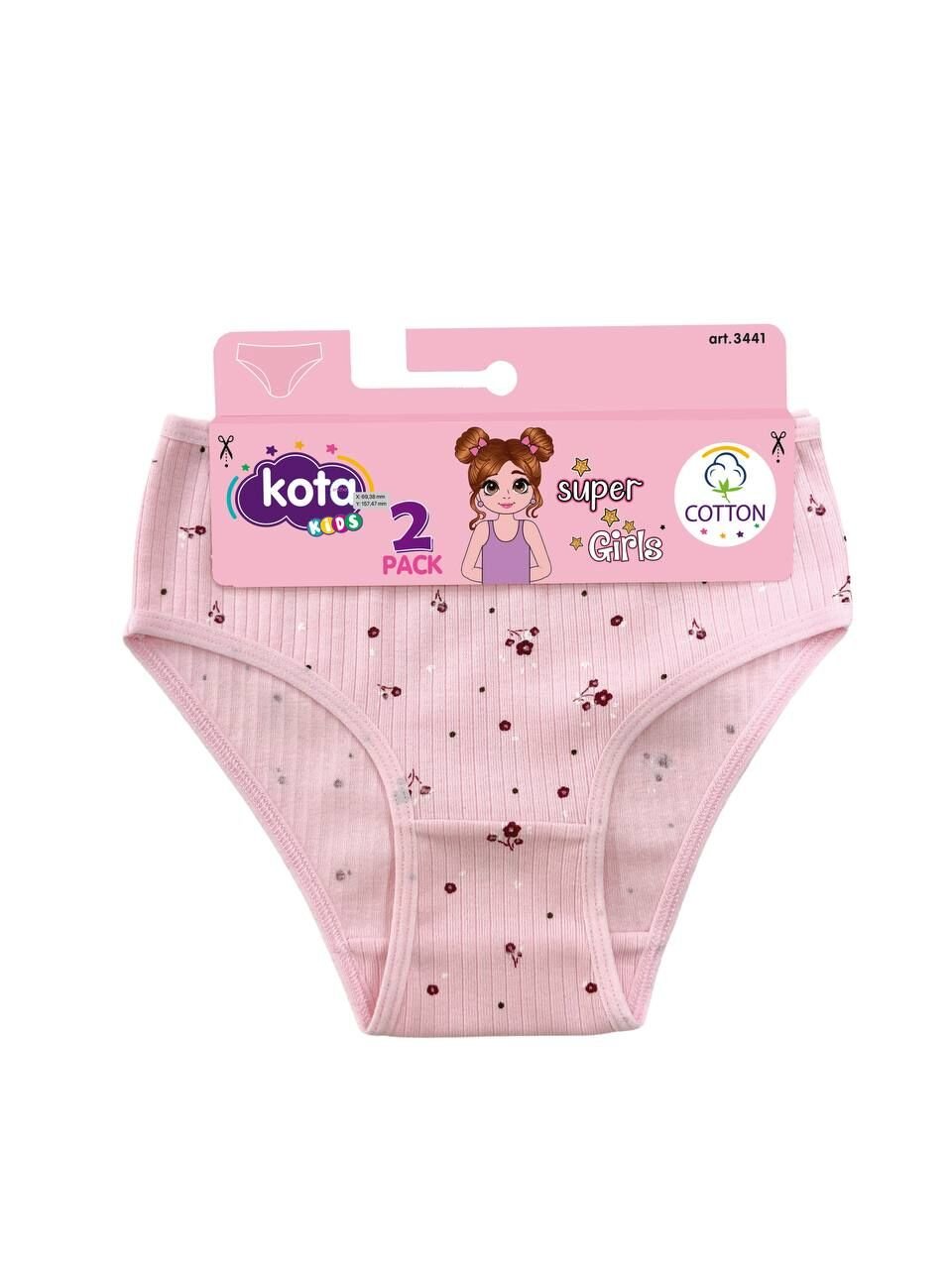 KOTA 3441 KIZ ÇOCUK BAS.RAPORLU RİBANA 2 Lİ BİKİNİ