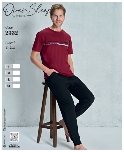 OVER SLEEP 2332 ERKEK LYC.K.KOL PİJAMA TK