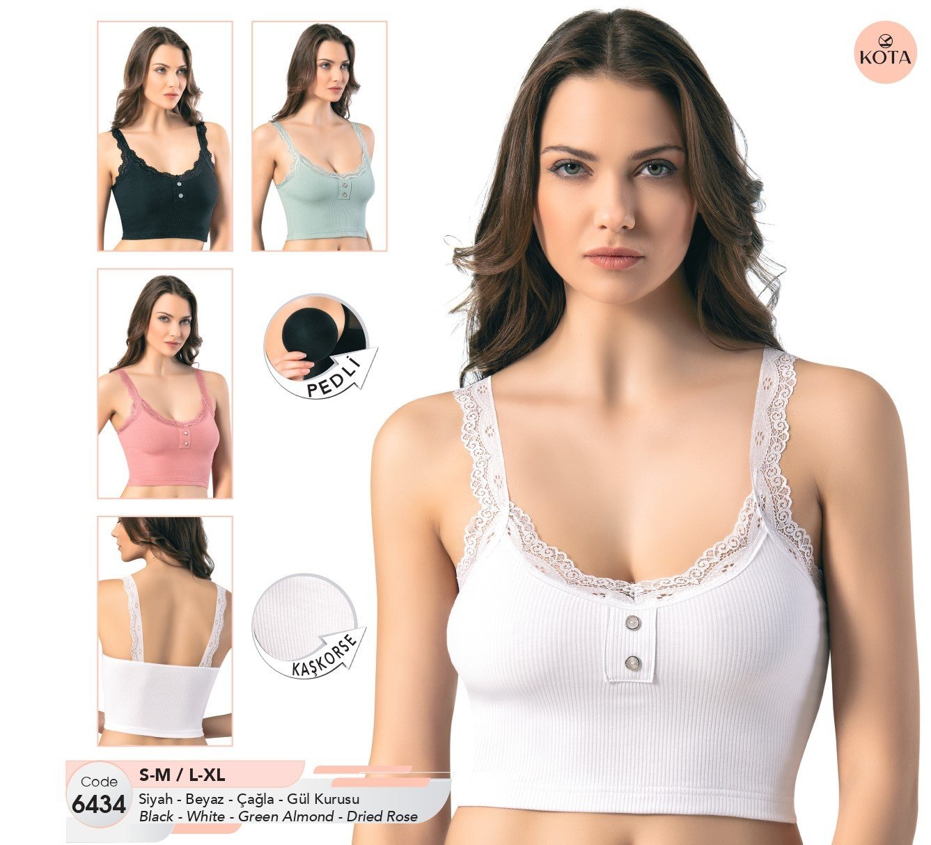 KOTA 6434 BAYAN KAŞKORSE SUR DANTELLİ PEDLİ KROP