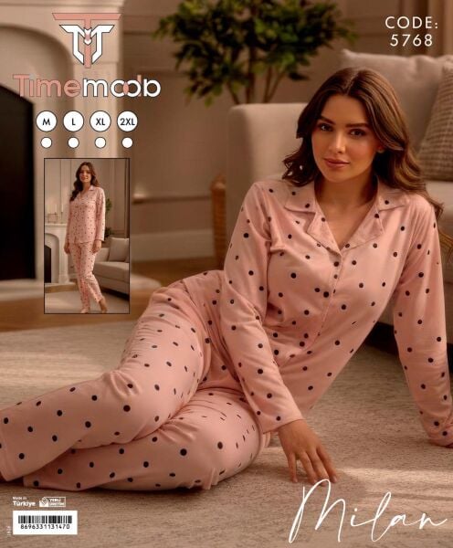 TİME MODA 5768 MİLAN GÖMLEK PİJAMA TAKIM