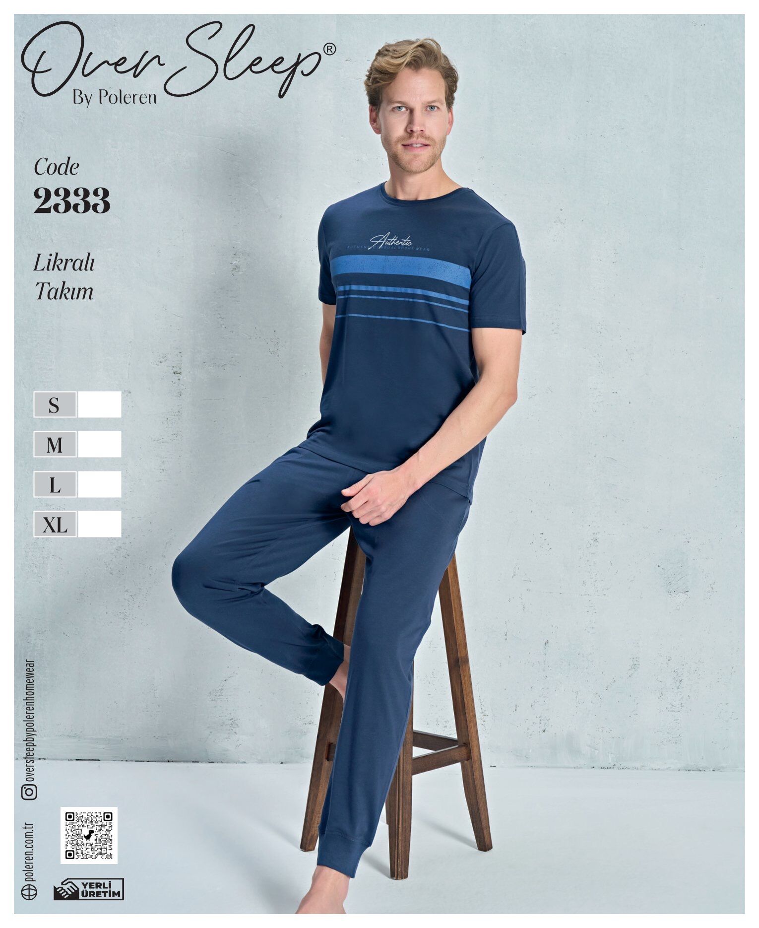 OVER SLEEP 2333 ERKEK LYC.K.KOL PİJAMA TK