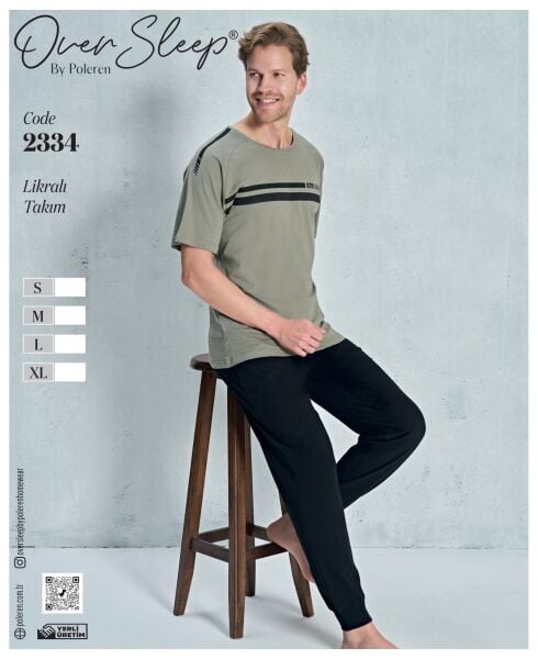 OVER SLEEP 2334 ERKEK LYC.K.KOL PİJAMA TK