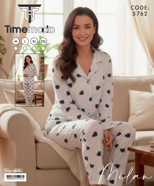 TİME MODA 5762 MİLAN GÖMLEK PİJAMA TAKIM