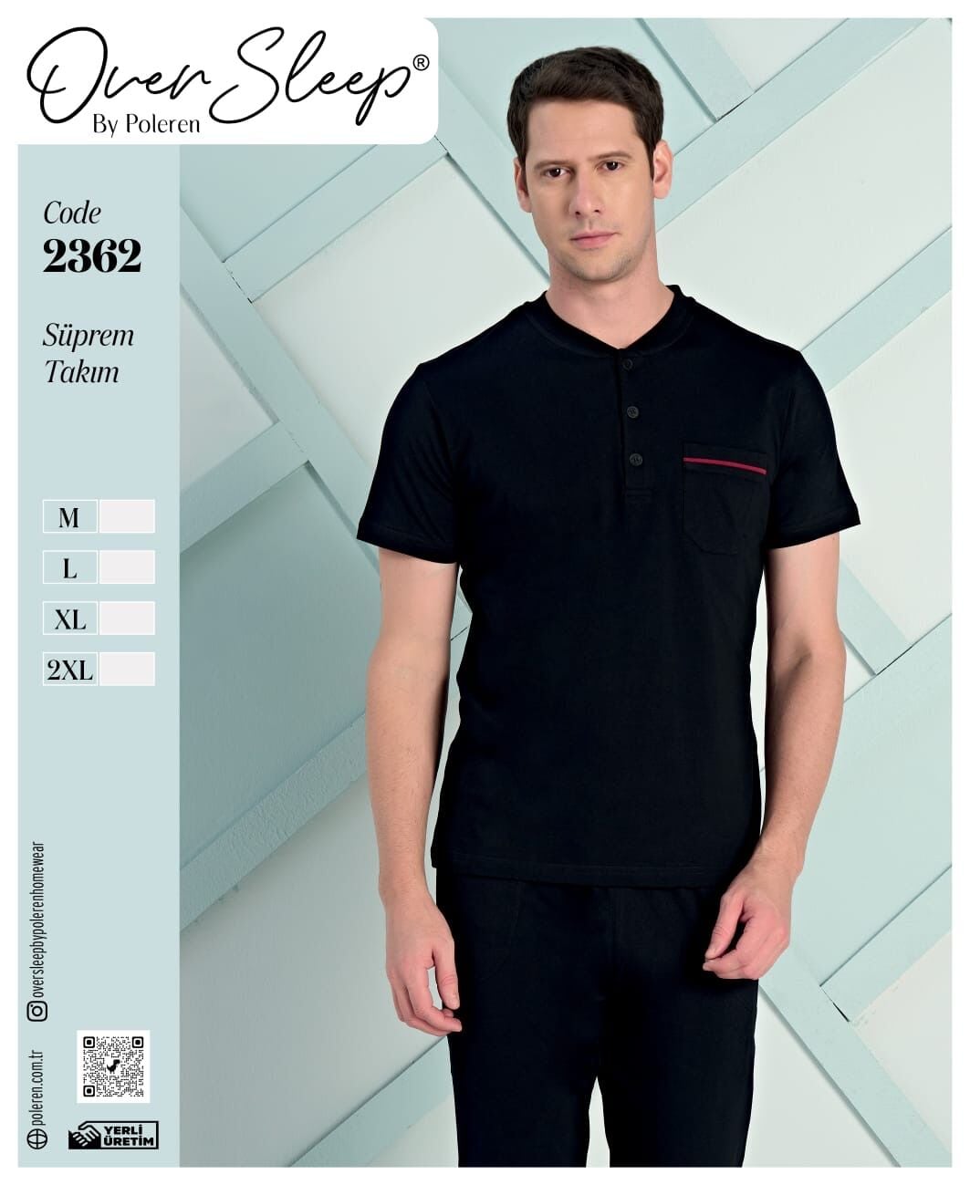 OVER SLEEP 2362 ERKEK SÜPREM K.KOL PİJAMA TK