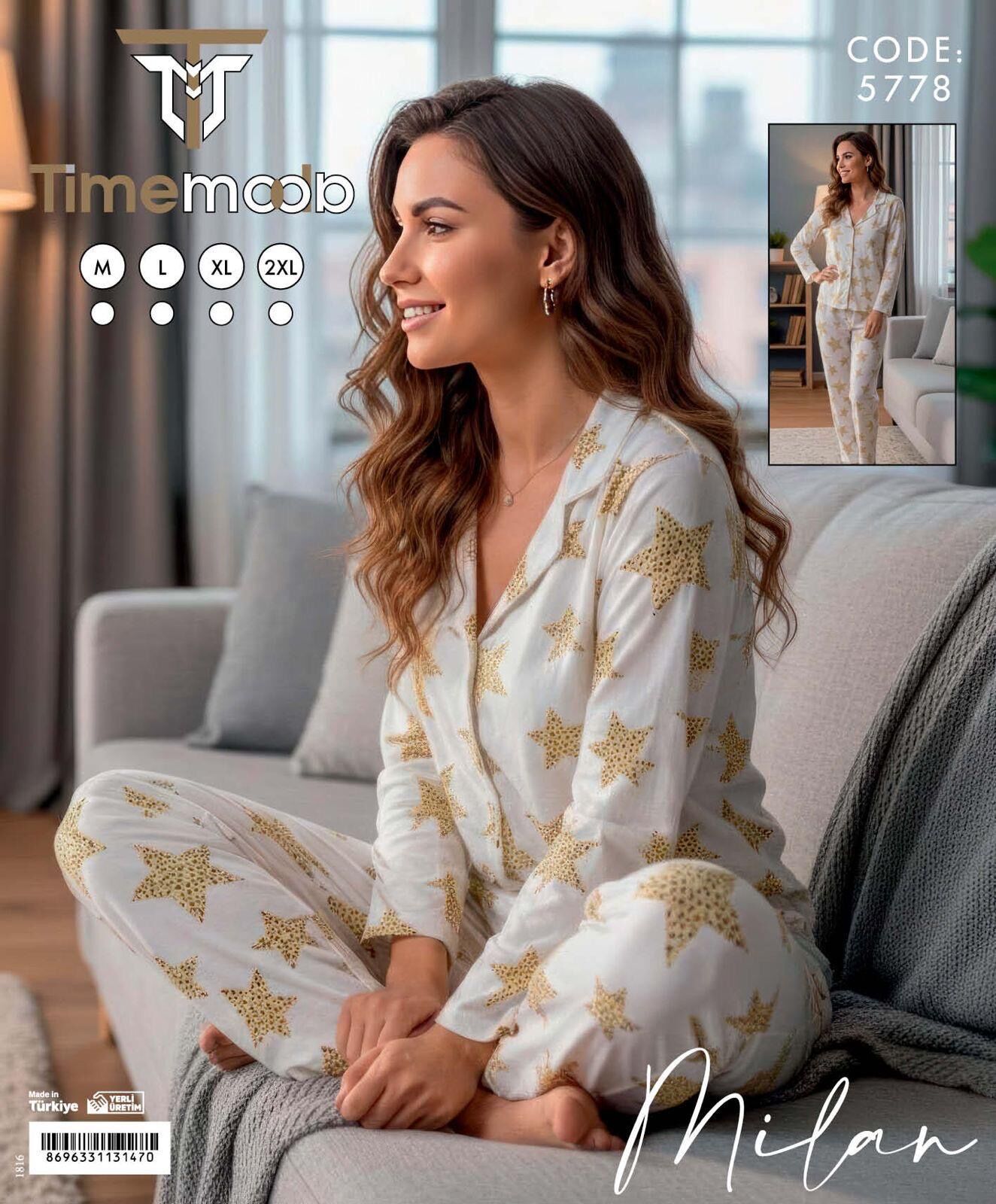 TİME MODA 5778 MİLAN GÖMLEK PİJAMA TAKIM