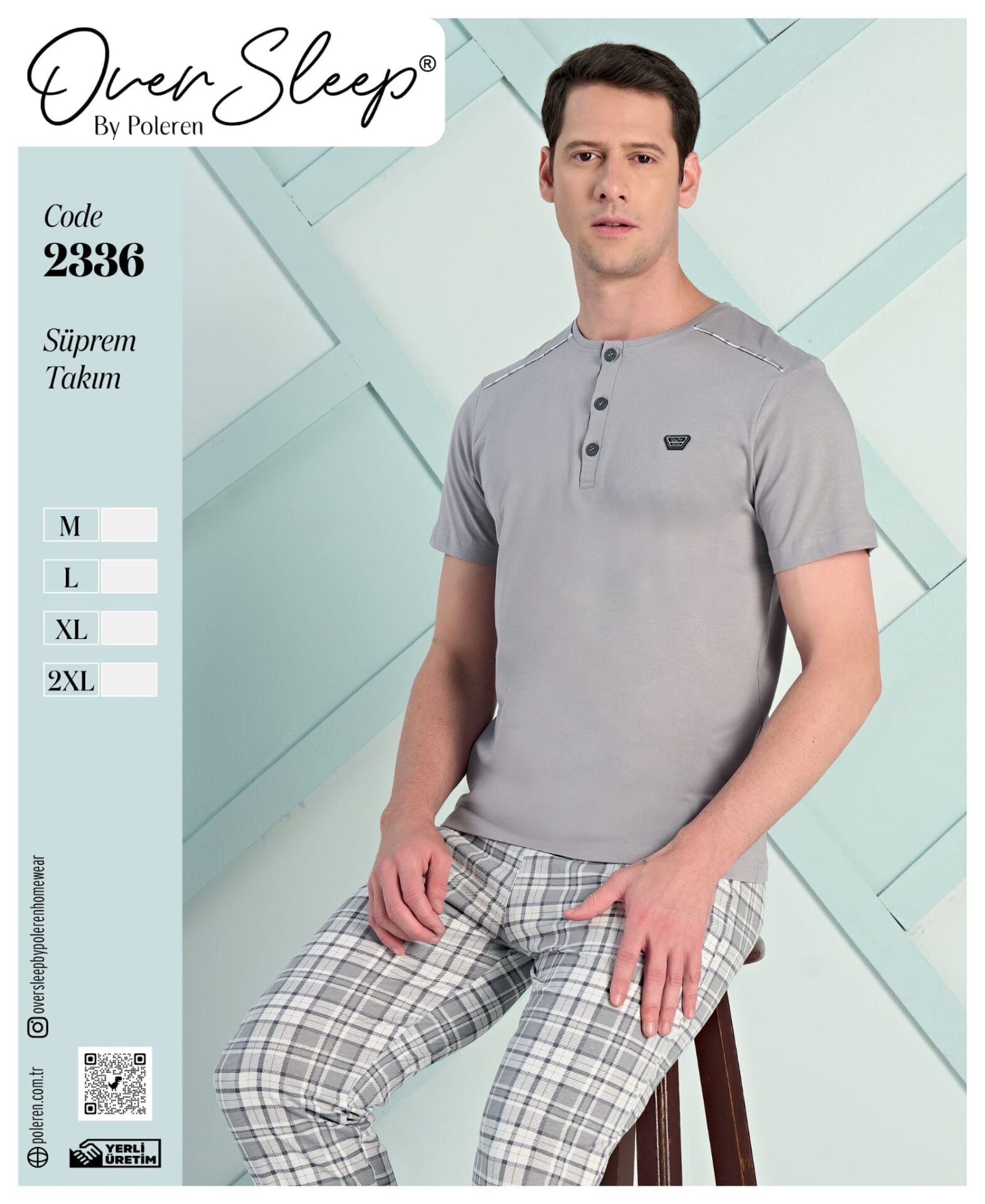 OVER SLEEP 2336 ERKEK SÜPREM K.KOL PİJAMA TK