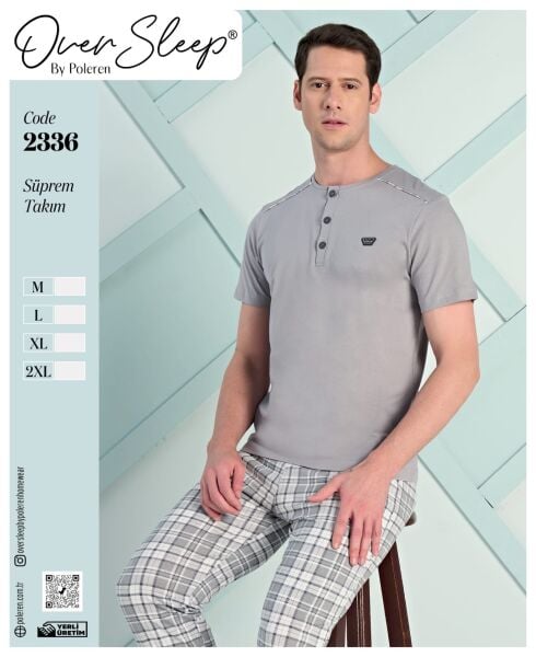 OVER SLEEP 2336 ERKEK SÜPREM K.KOL PİJAMA TK