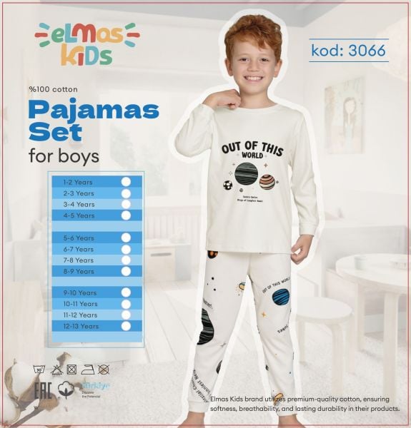 ELMAS 3066 ERKEK ÇOCUK 1-5 YAŞ PİJAMA TAKIM