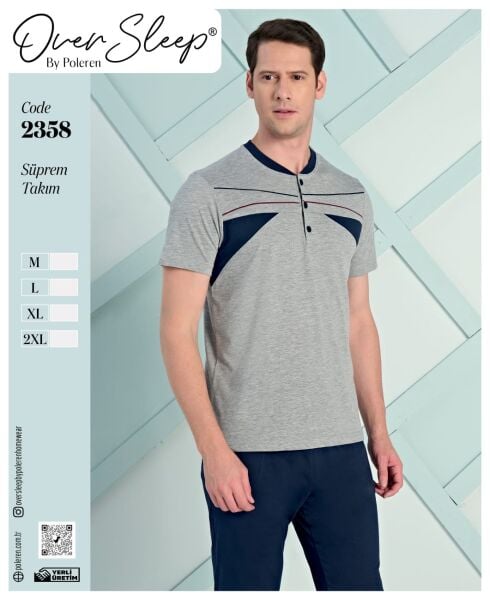 OVER SLEEP 2358 ERKEK SÜPREM K.KOL PİJAMA TK