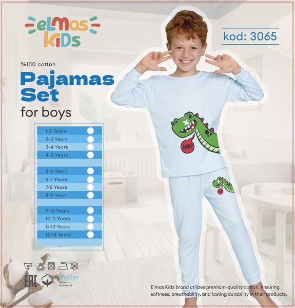 ELMAS 3065 ERKEK ÇOCUK 1-5 YAŞ PİJAMA TAKIM