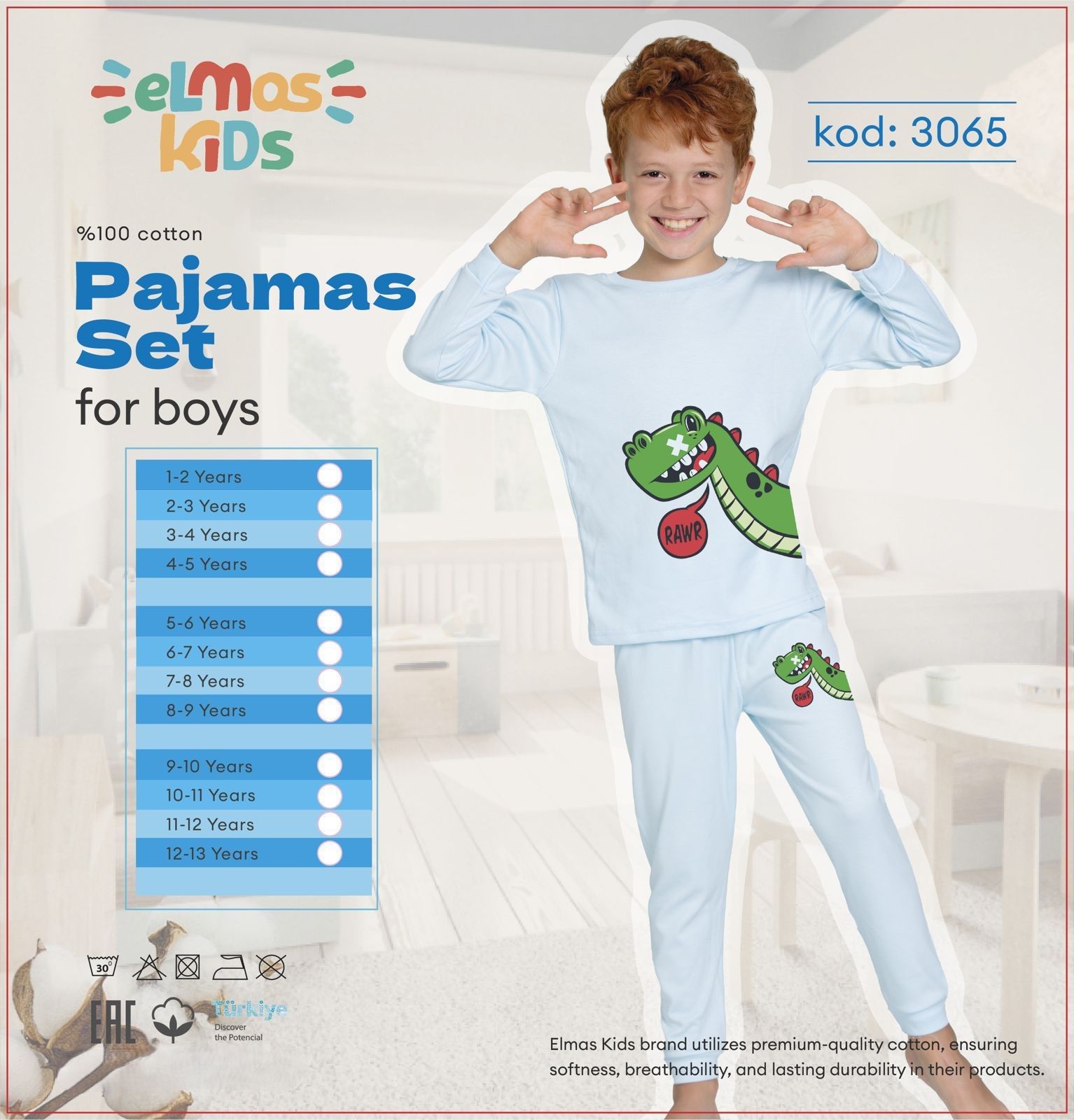 ELMAS 3065 ERKEK ÇOCUK 5-9 YAŞ PİJAMA TAKIM