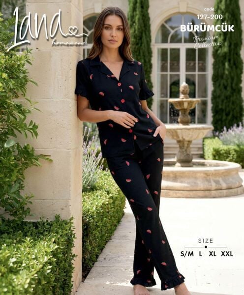 LANA 127-200 BÜRÜMCÜK GÖMLEK KISA KOL PİJAMA TK