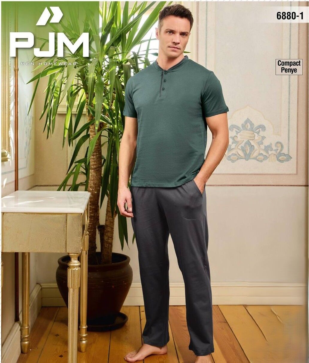 PJM 6880-1 ERKEK PENYE KISA KOL PİJAMA TAKIM