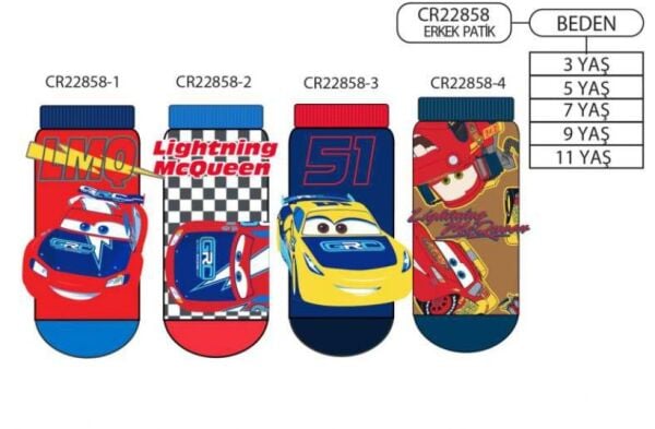 CARS CR22858 ERKEK ÇOCUK PATİK ÇORAP