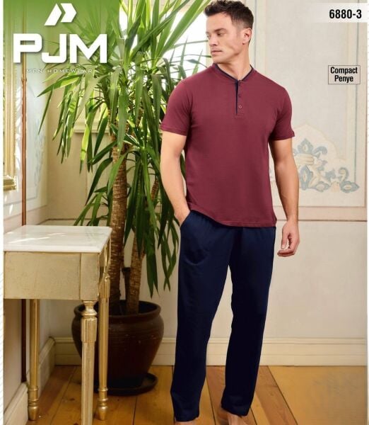 PJM 6880-3 ERKEK PENYE KISA KOL PİJAMA TAKIM