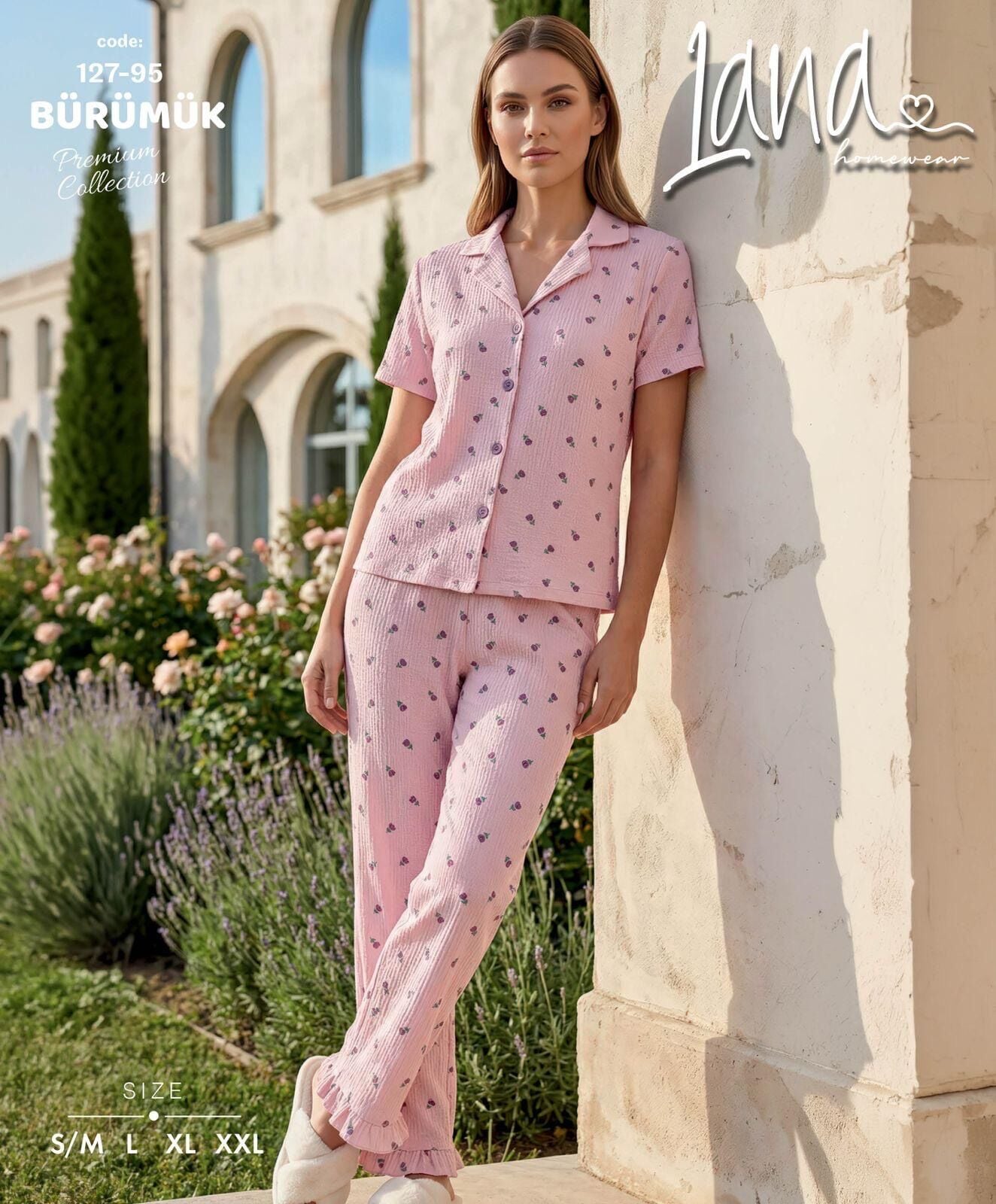 LANA 127-95 BÜRÜMCÜK GÖMLEK KISA KOL PİJAMA TK
