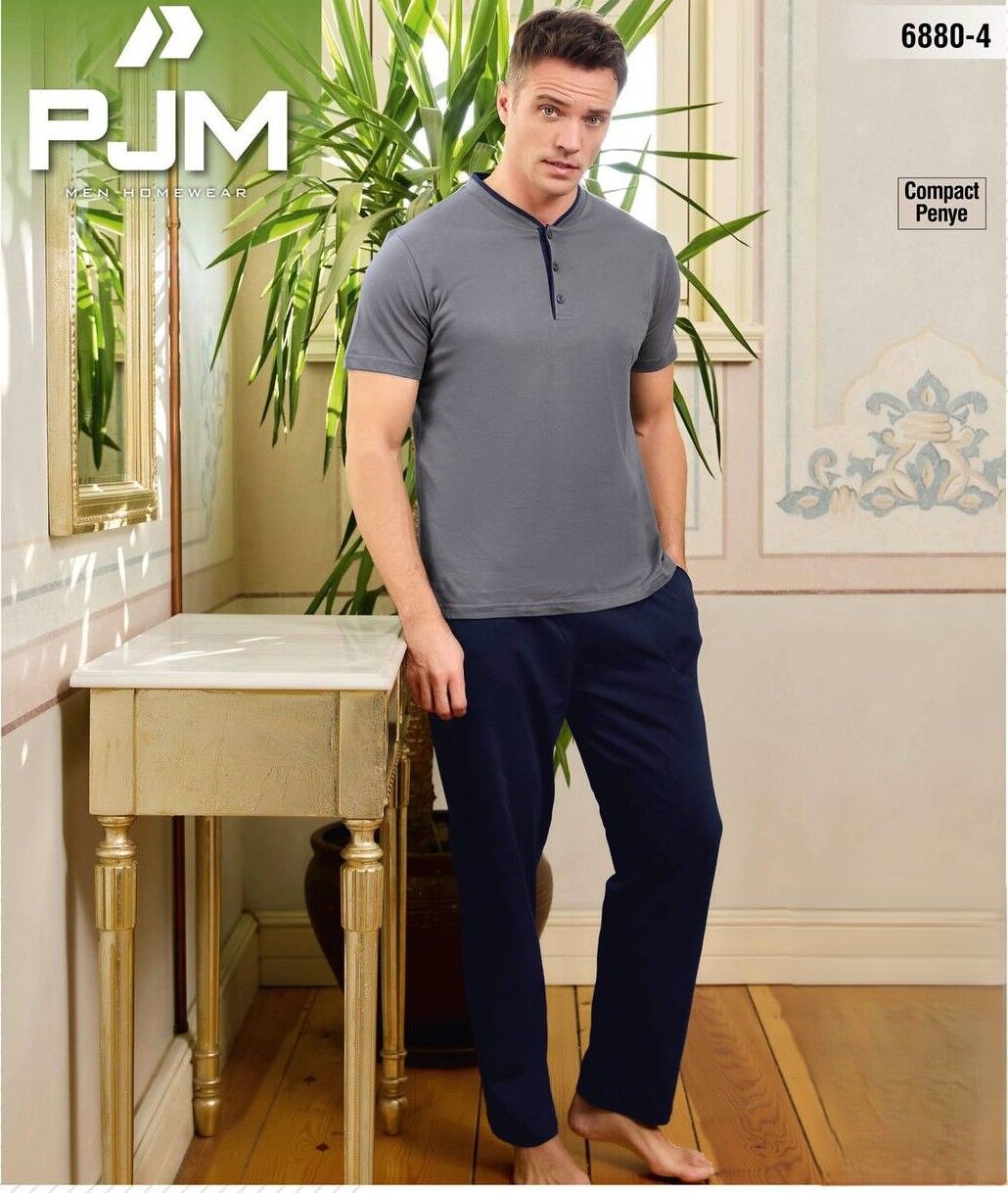 PJM 6880-4 ERKEK PENYE KISA KOL PİJAMA TAKIM