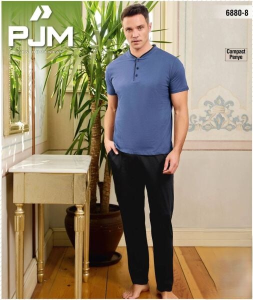 PJM 6880-8 ERKEK PENYE KISA KOL PİJAMA TAKIM