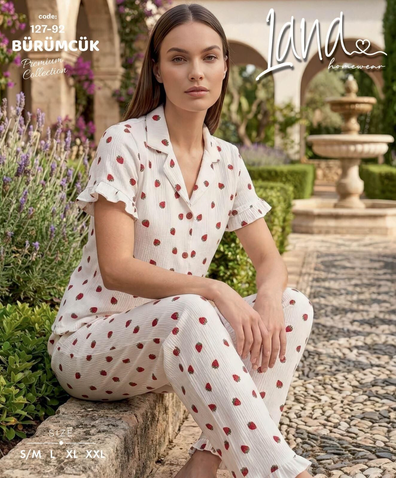 LANA 127-92 BÜRÜMCÜK GÖMLEK KISA KOL PİJAMA TK