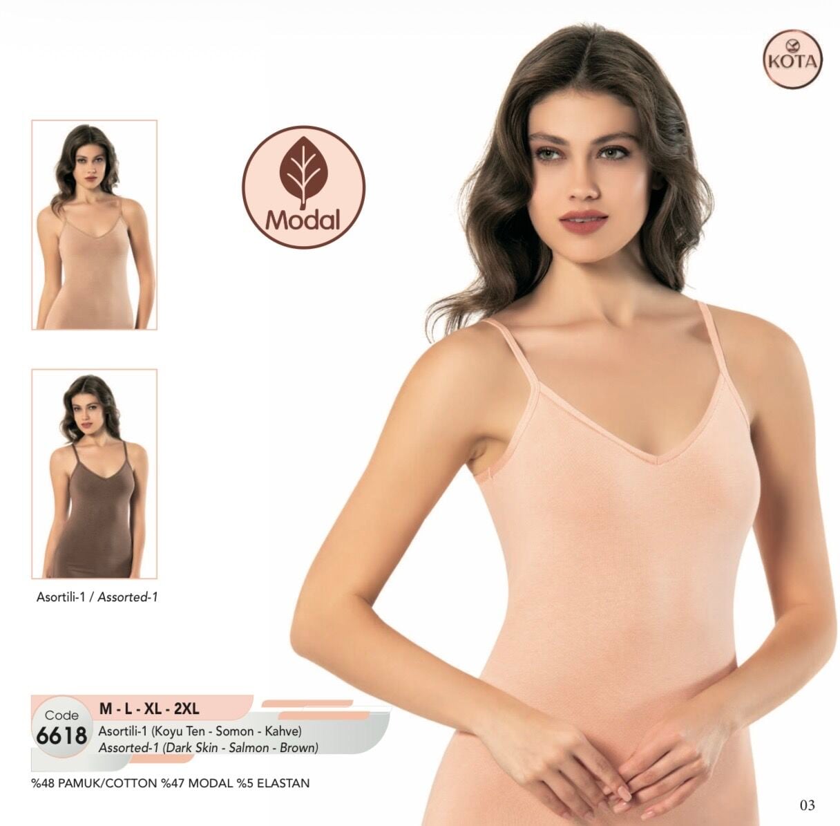 KOTA 6618 BAYAN MODAL SÜPREM İNCE ASKILI ATLET
