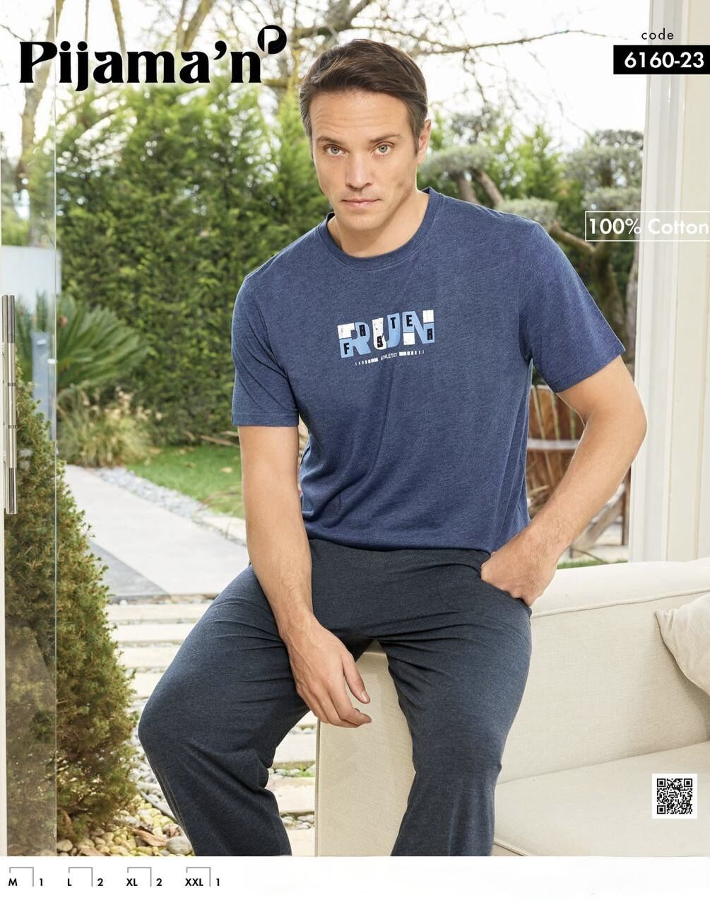 PİJAMAN 6160-23 ERKEK PENYE KISAKOL PİJAMA TAKIM