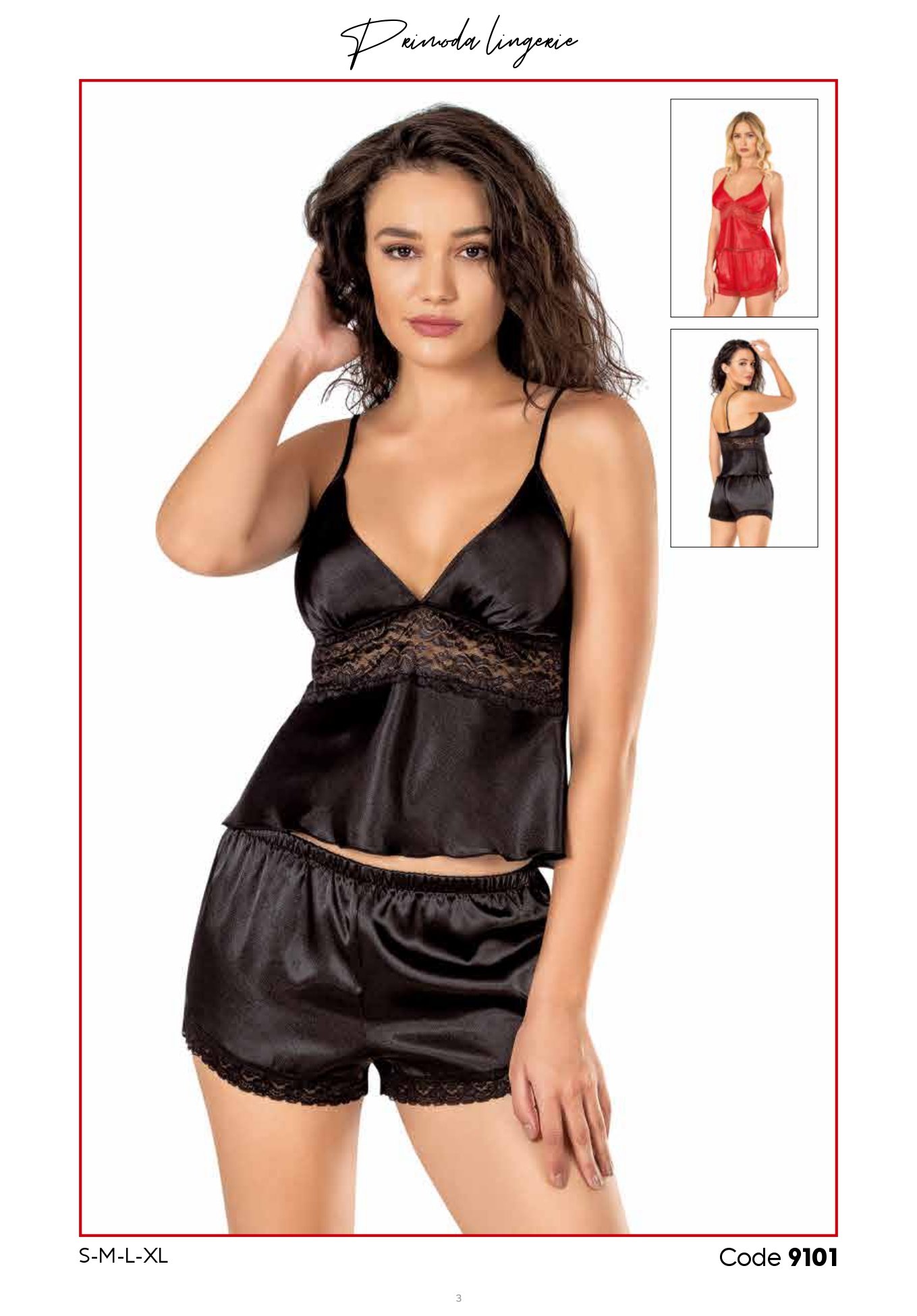 PRİMODA 9101 SATEN BABYDOLL ŞORT TAKIM